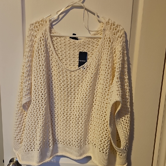Torrid Cream Open-Knit Sweater - Picture 5 of 7